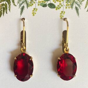 Radiant Gold and Ruby Red Earrings